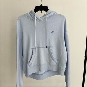 Hollister Women's Sky Blue Hoodie Sweater